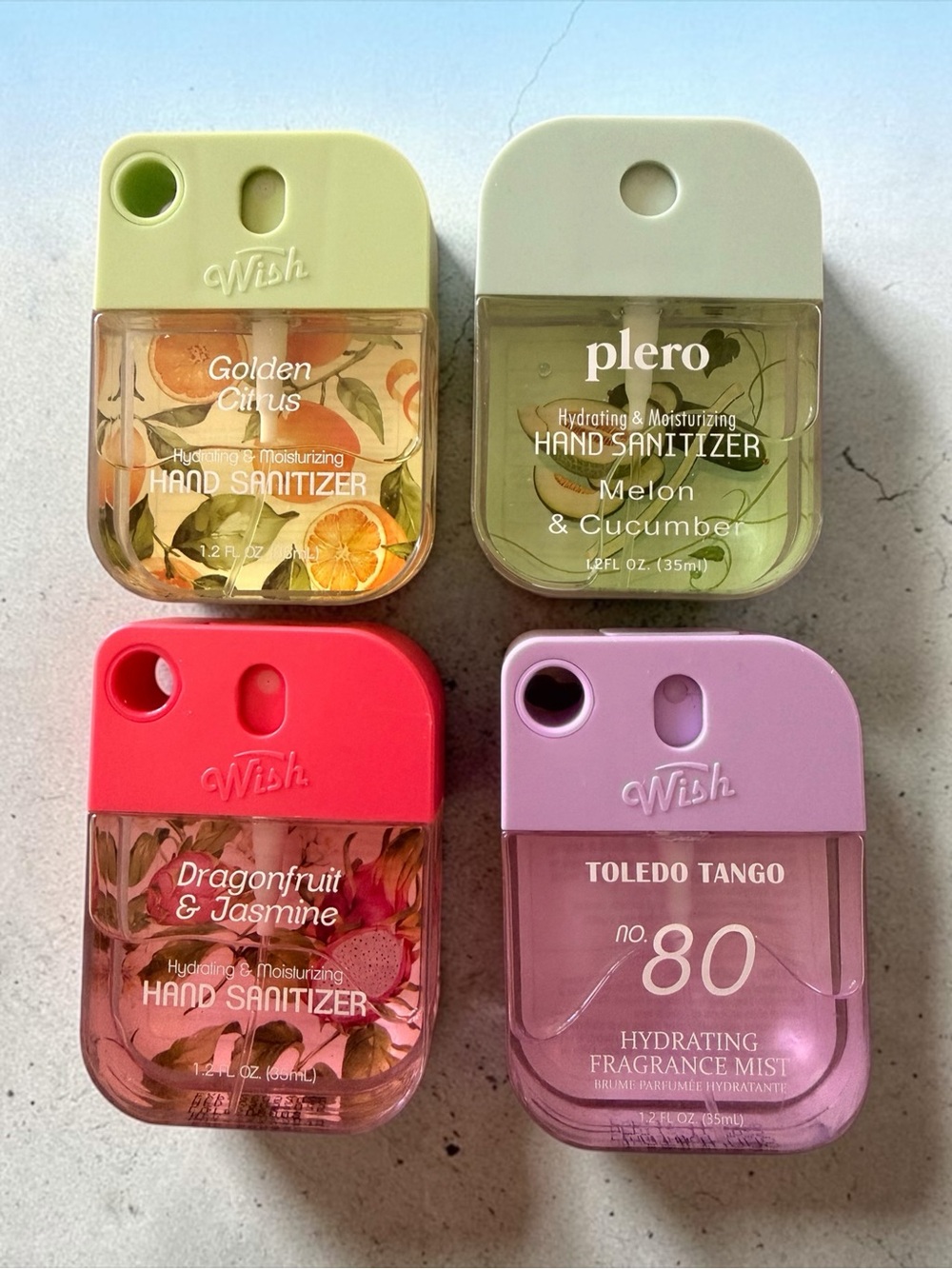 Wish & Plero Hand Sanitizer + Fragrance Mist Bundle 4 Pc NEW